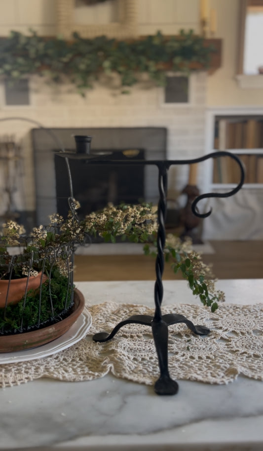 Wrought Iron Twisted Candle Holder