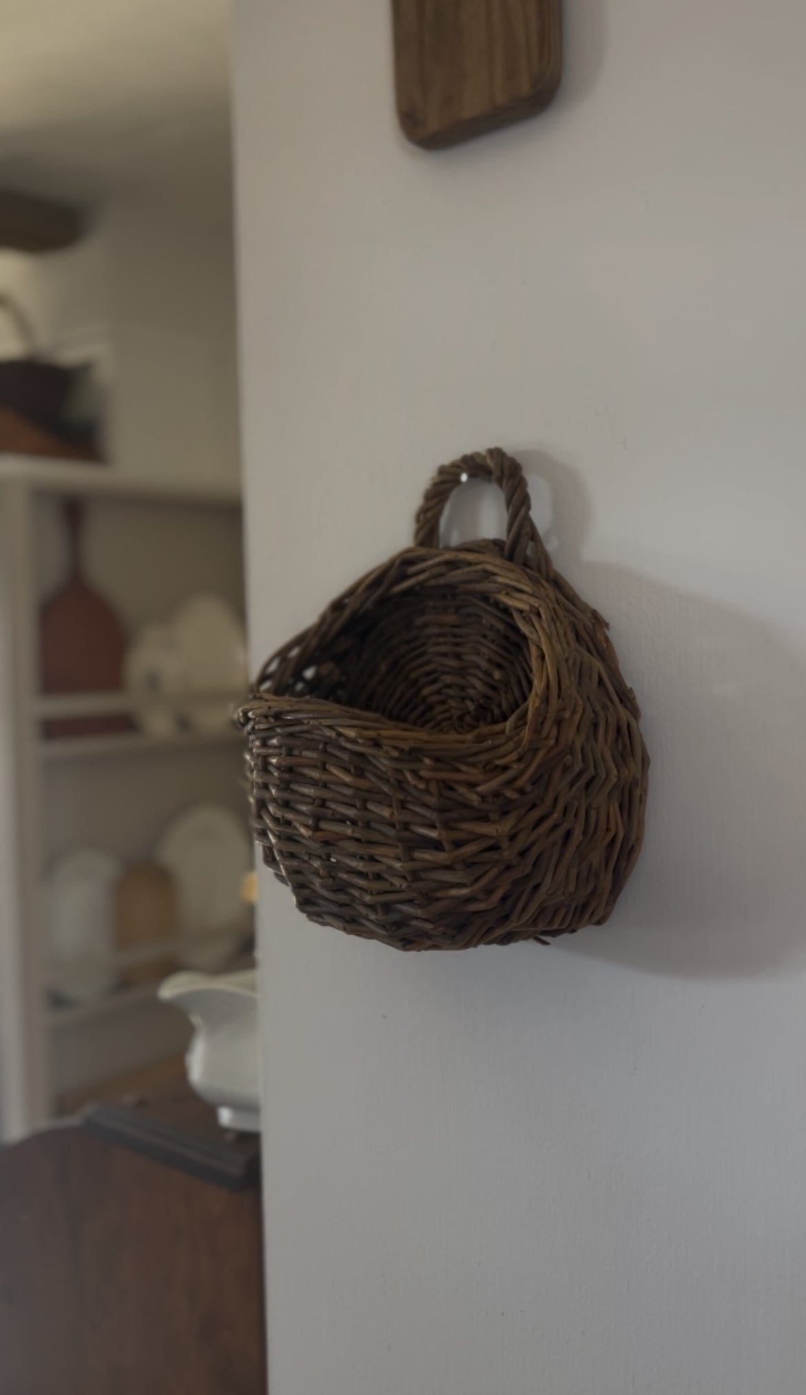 Small Woven Stick Hanging Basket