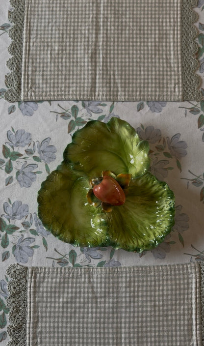 Lettuce Vegetable Divided Serving Plate made in Italy