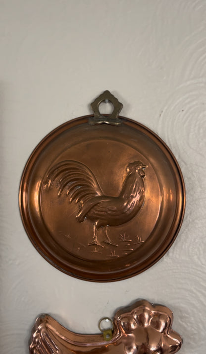 Rooster and Chicken Copper Molds (sold separately)