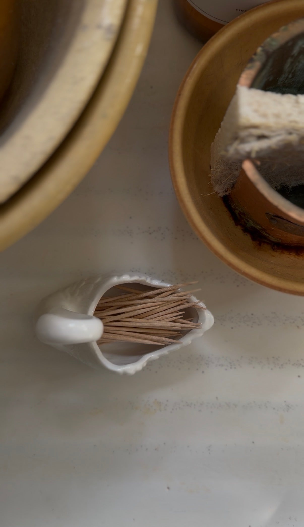 Mini White Ceramic Swan Planter