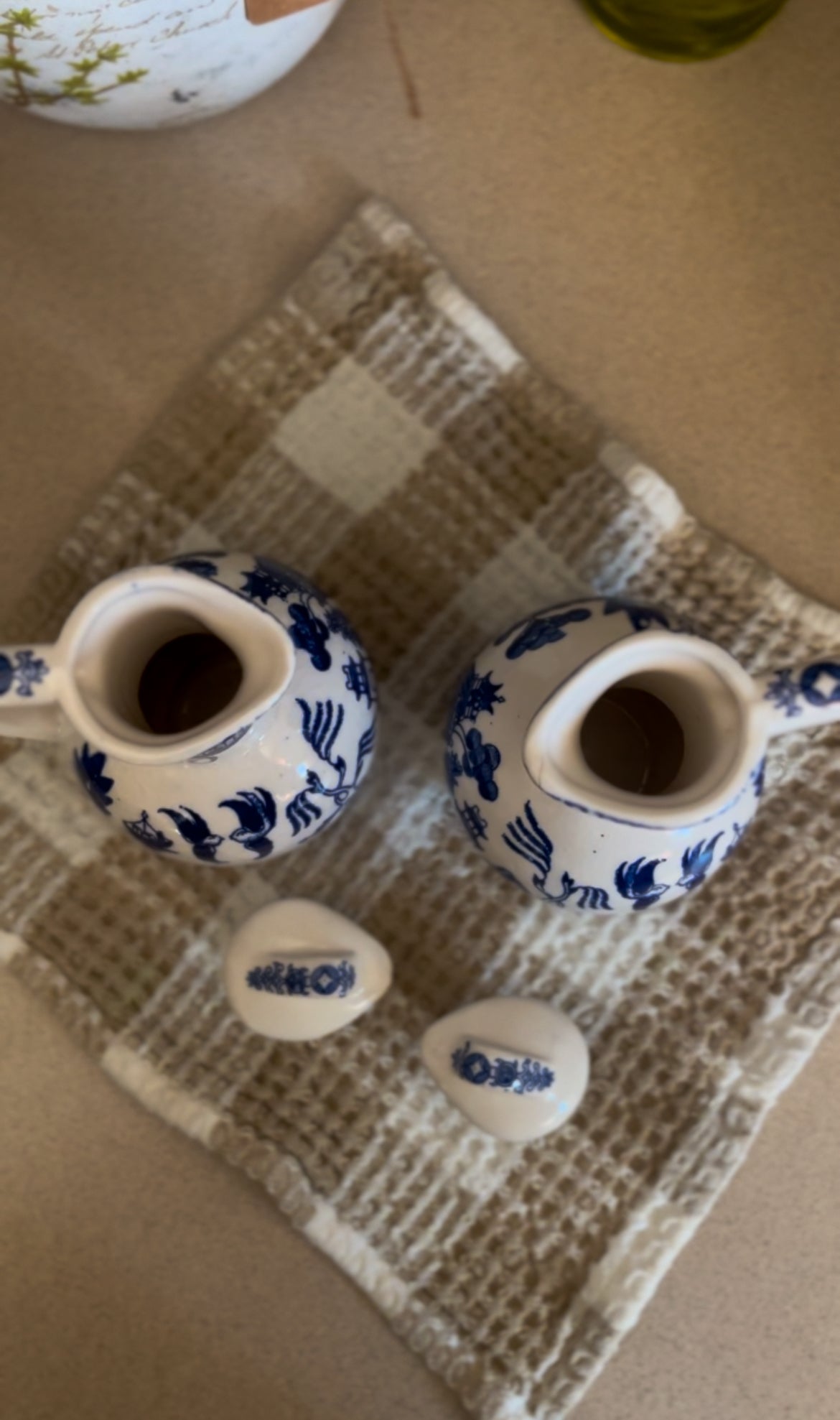 Blue Willow Oil and Vinegar Cruets