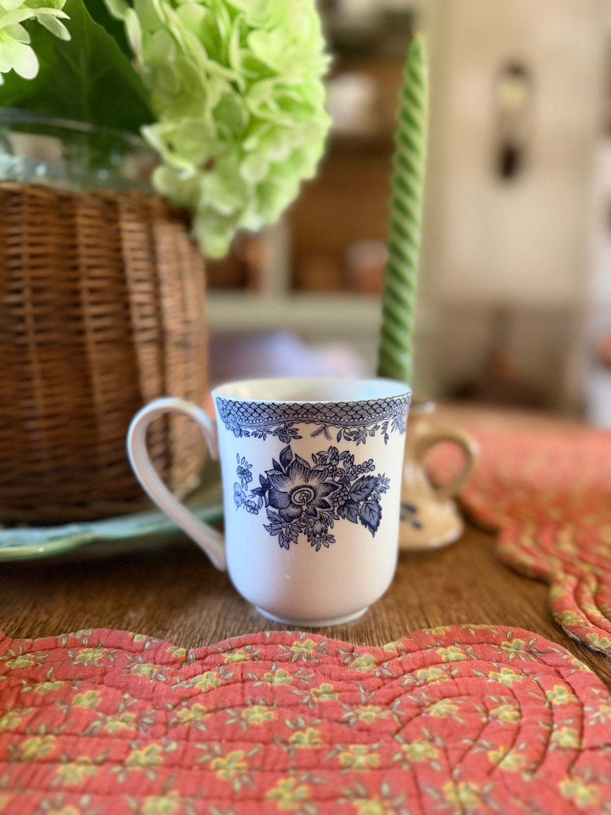 Blue Floral Johnson Bros England Mug