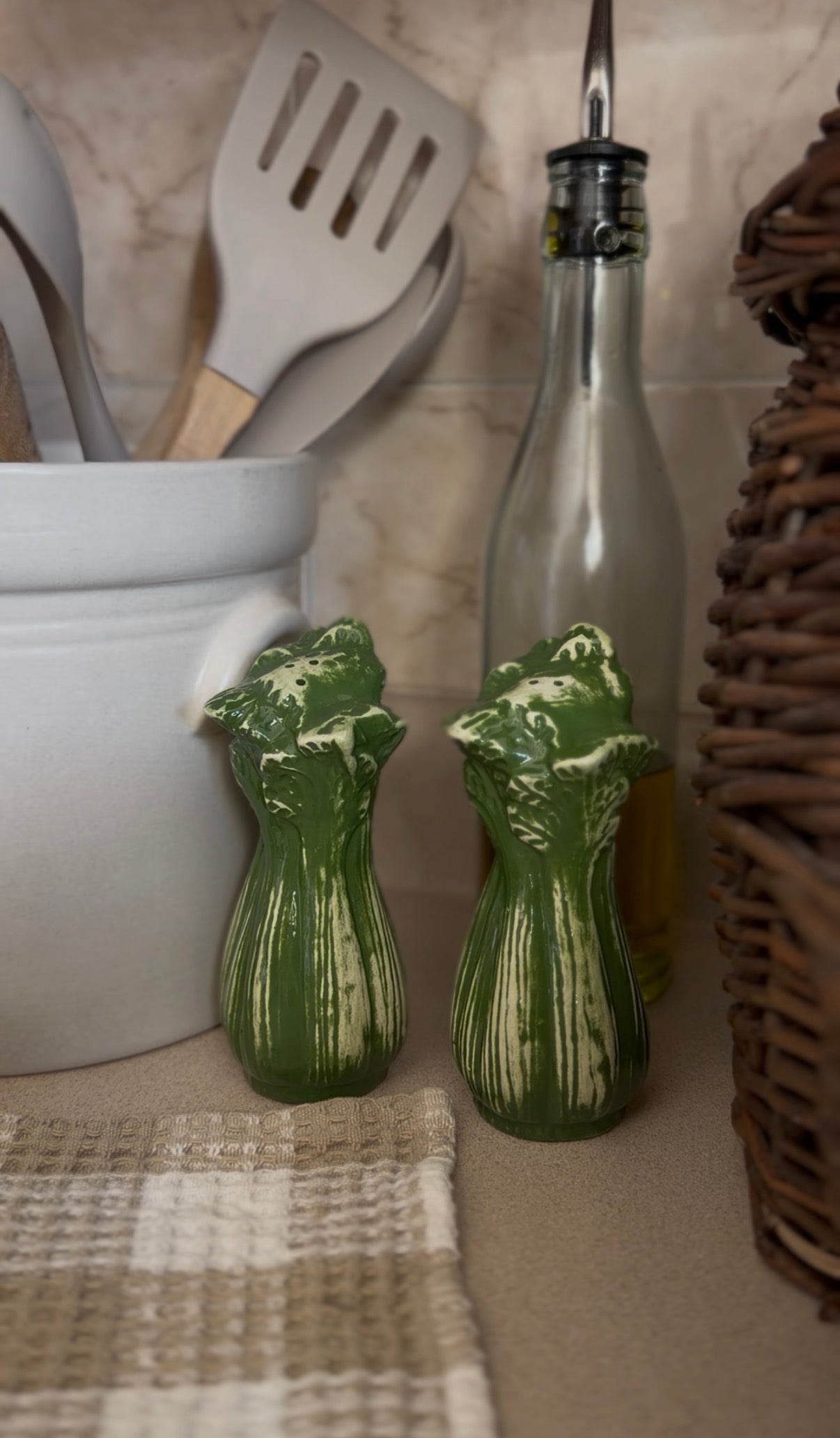 Celery Salt and Pepper Shakers