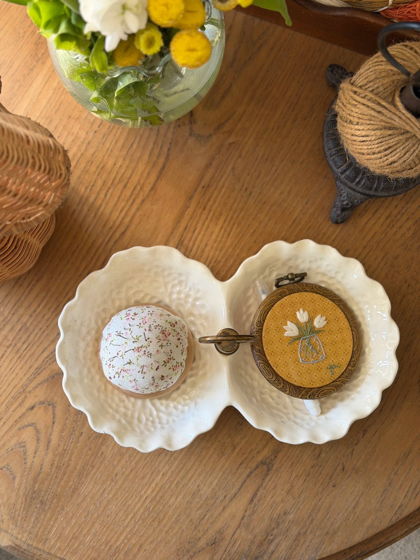 Stangl White Cabbageware Trinket Dish