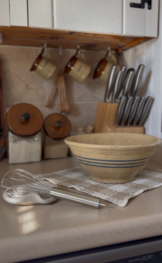 Antique Striped Stoneware Bowl
