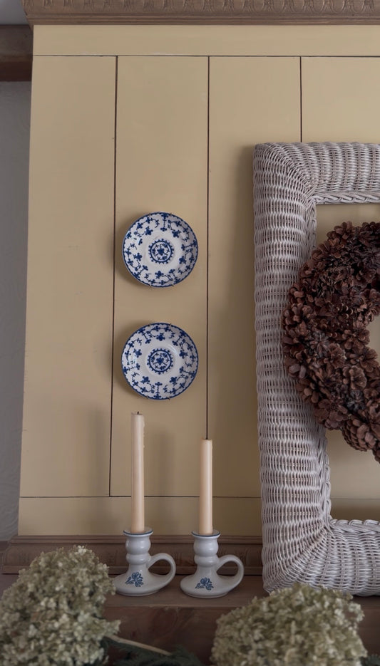 Pfaltzgraff Blue Flower Ceramic Candle Holders - set of 2 (candles not included)