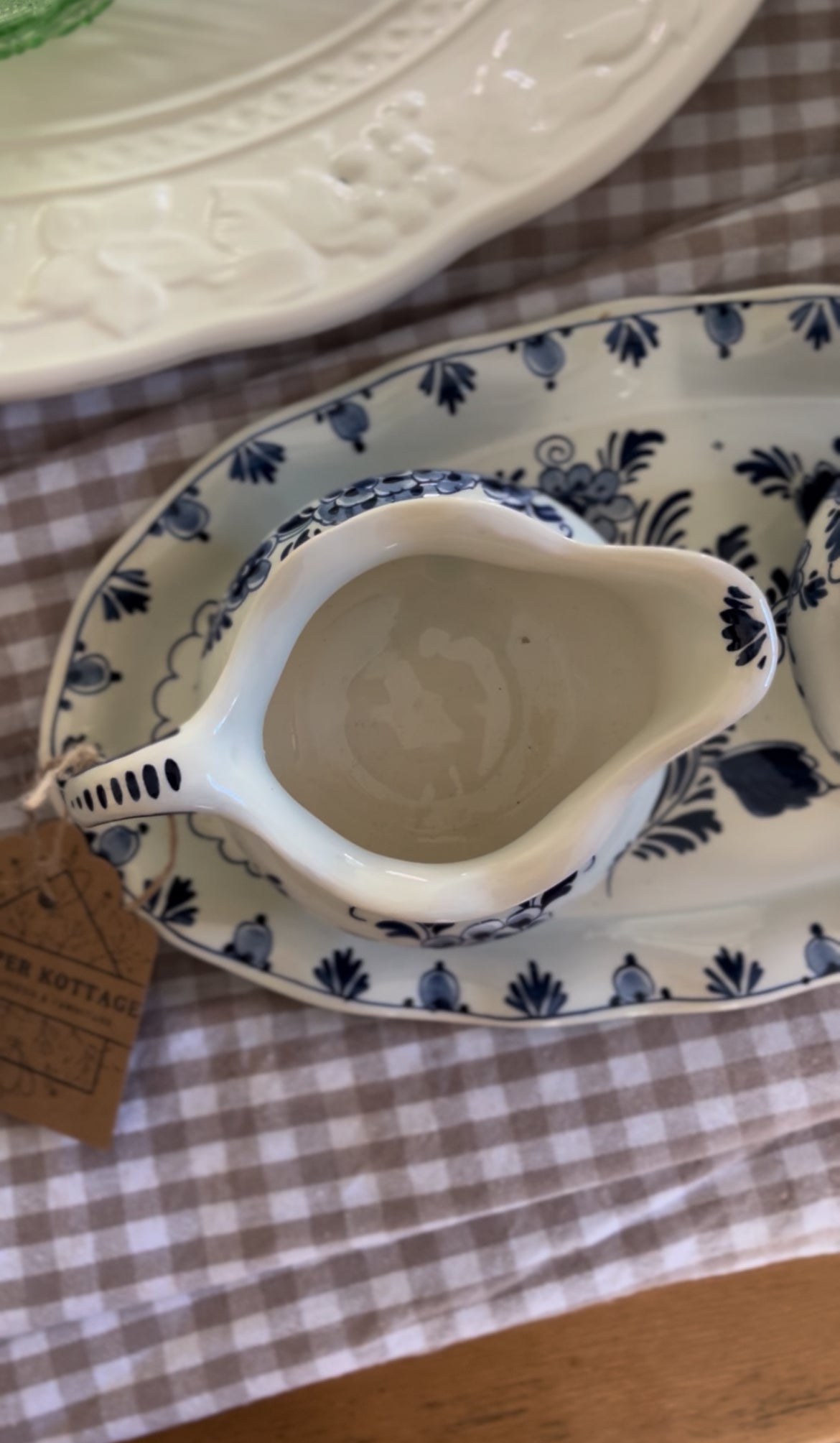Delft Holland Teapot, Sugar Dish, Creamer, and Tray Set