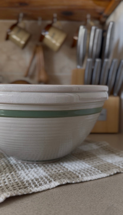 Green Striped Mixing Bowl