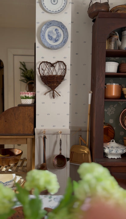 Woven Twig Heart Shaped Basket