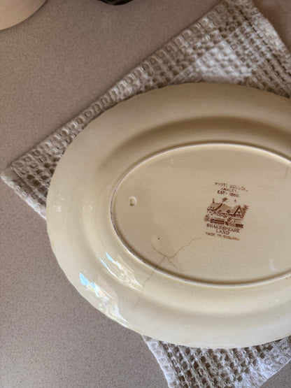 Brown Transferware "Shakespeare Land" Serving Platter made in England