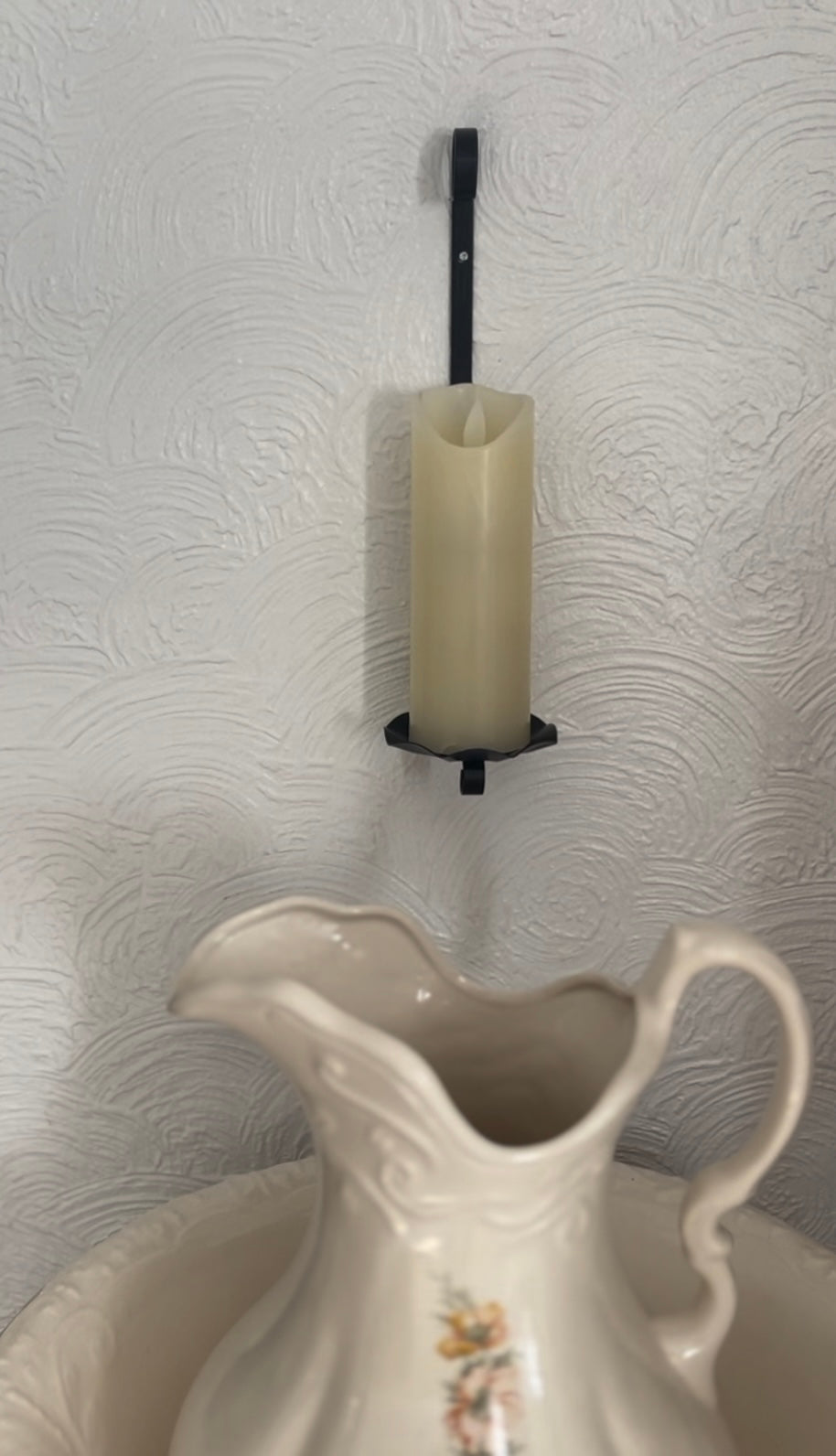 Black Metal Wall Sconce (candle not included)