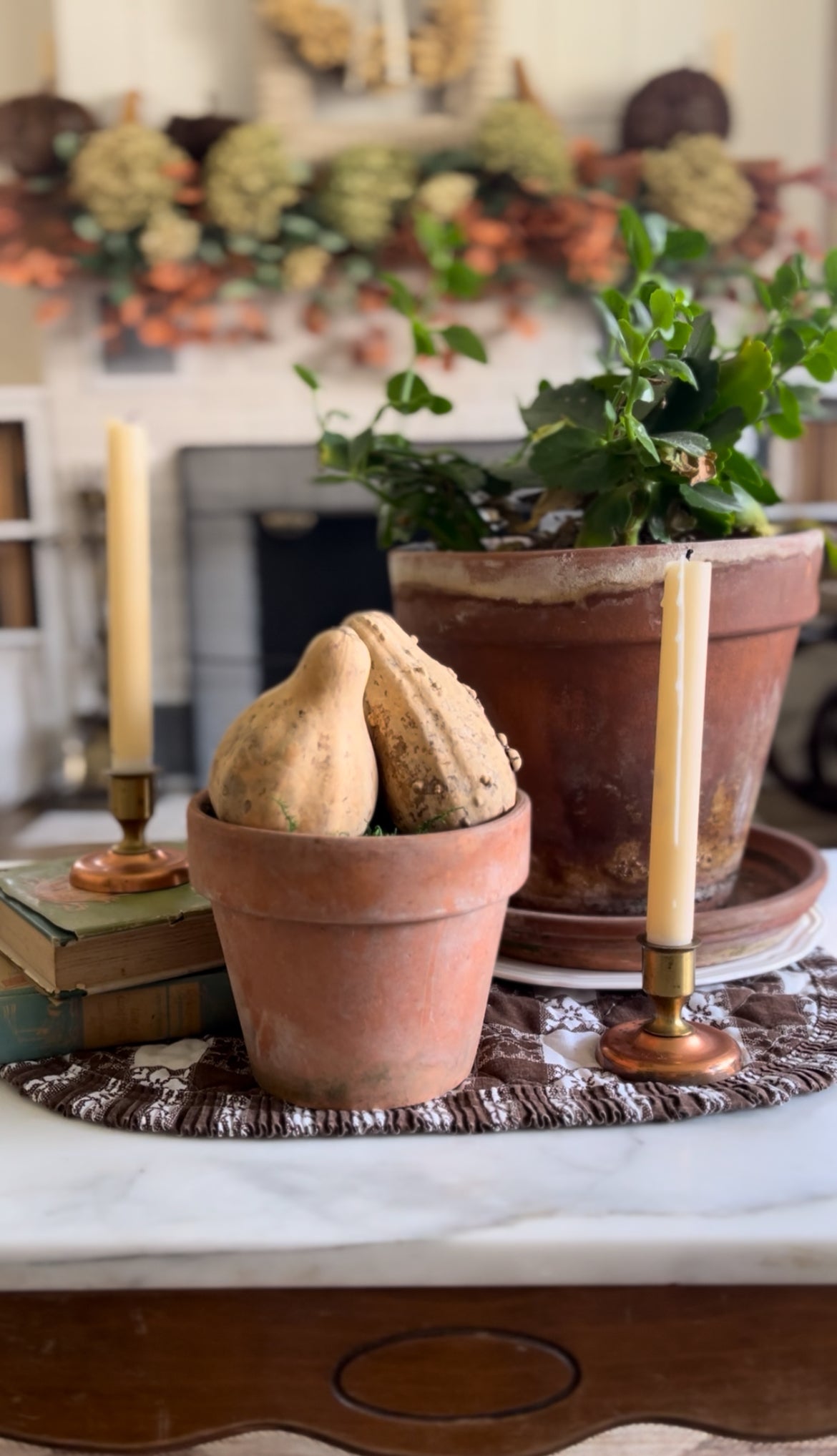 Set of 2 Brass and Copper Candle Holders