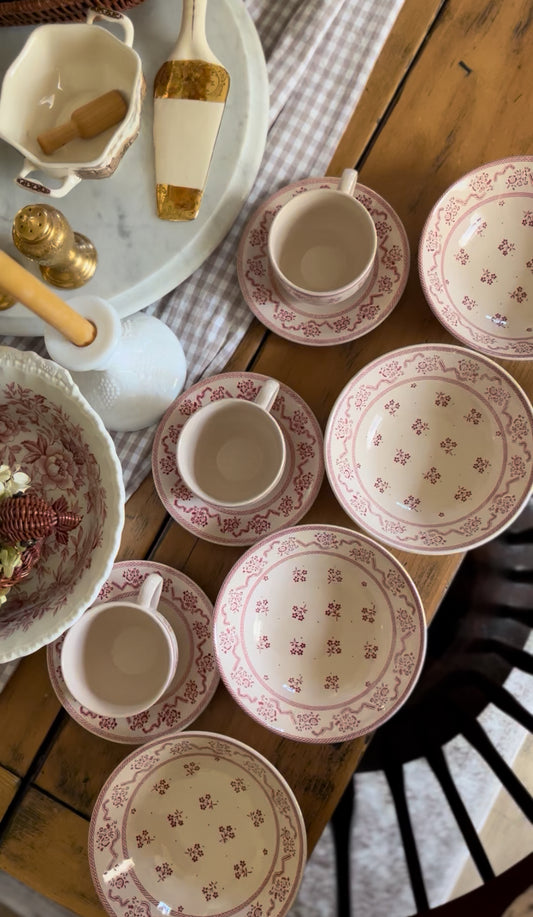 Petite Fleur Johnson Bros Red Floral English Ironstone Dishes (sold separately)