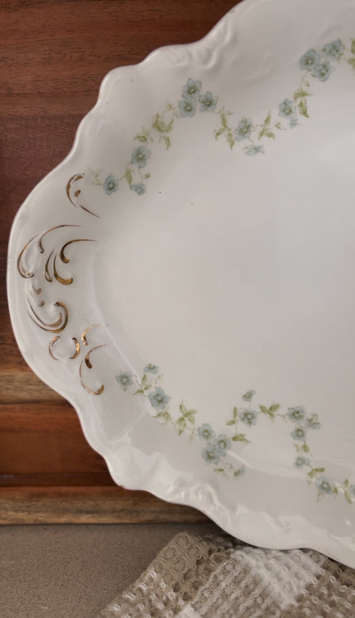 Royal Semi-Porcelain Blue Floral Platter Johnson Bros England