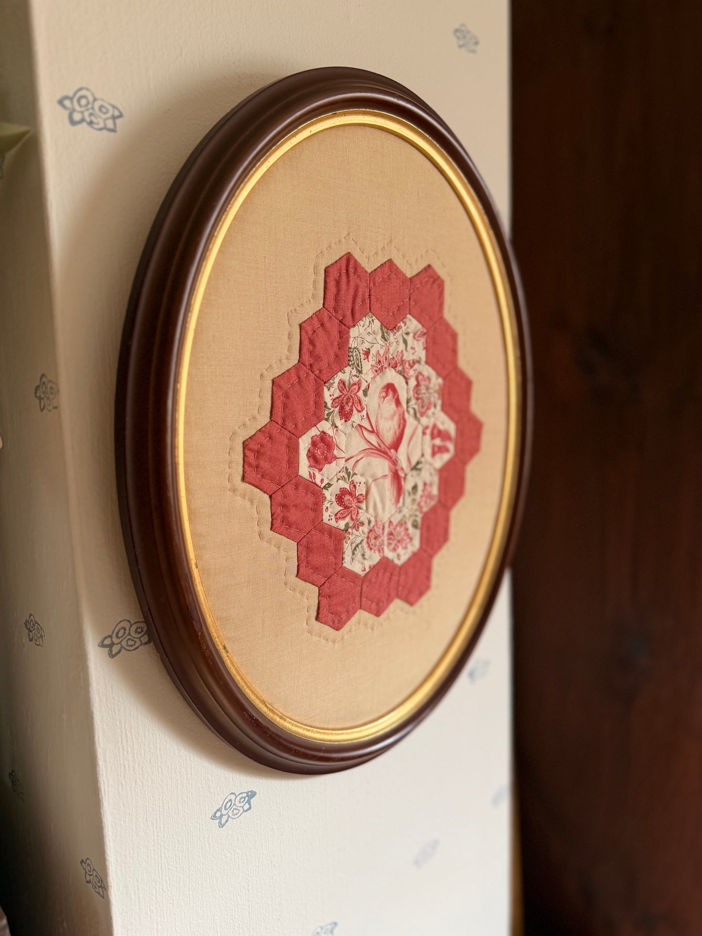 Quilted Bird Art in a Frame