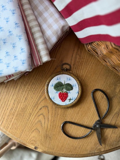 Mini Strawberry Embroidery Magnet