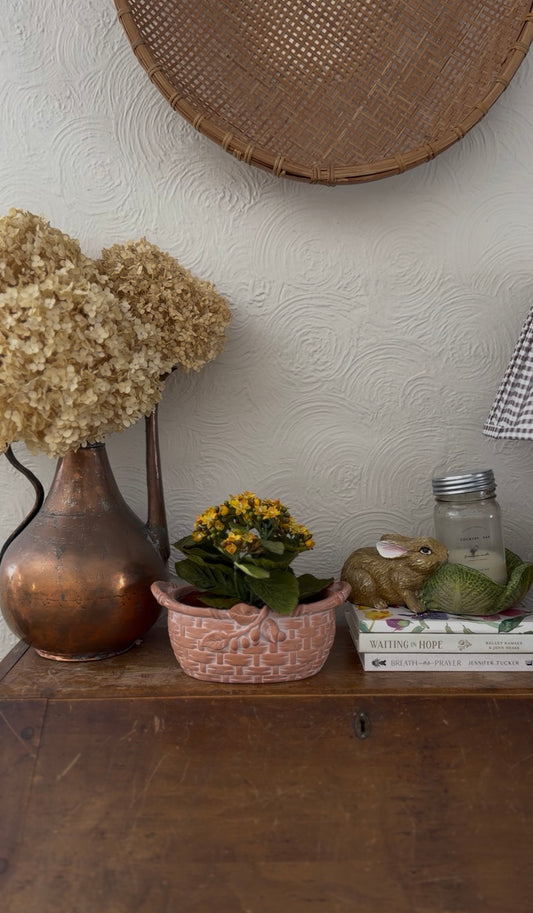 Terracotta Basket Planter (flowers not included)
