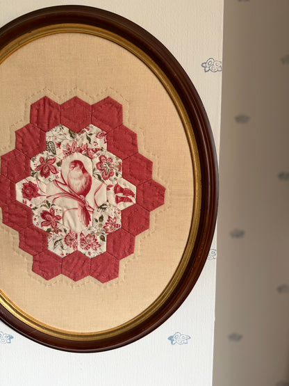 Quilted Bird Art in a Frame
