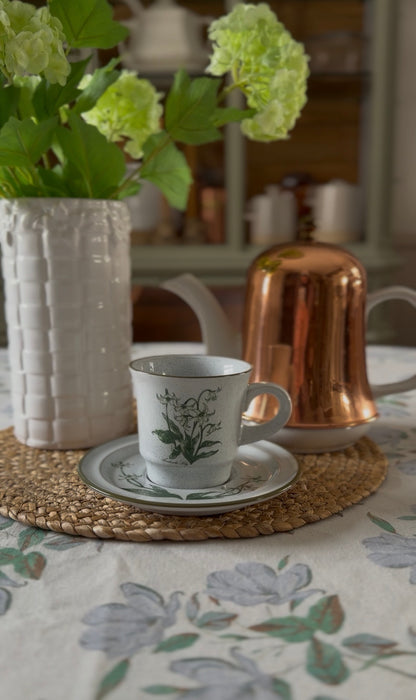 Noritake Stoneware Lily Teacups and Saucers (2 left)