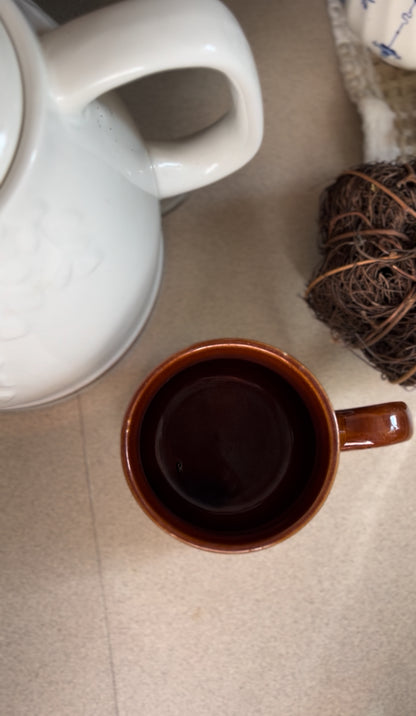 Brown Stoneware Wheat Mug