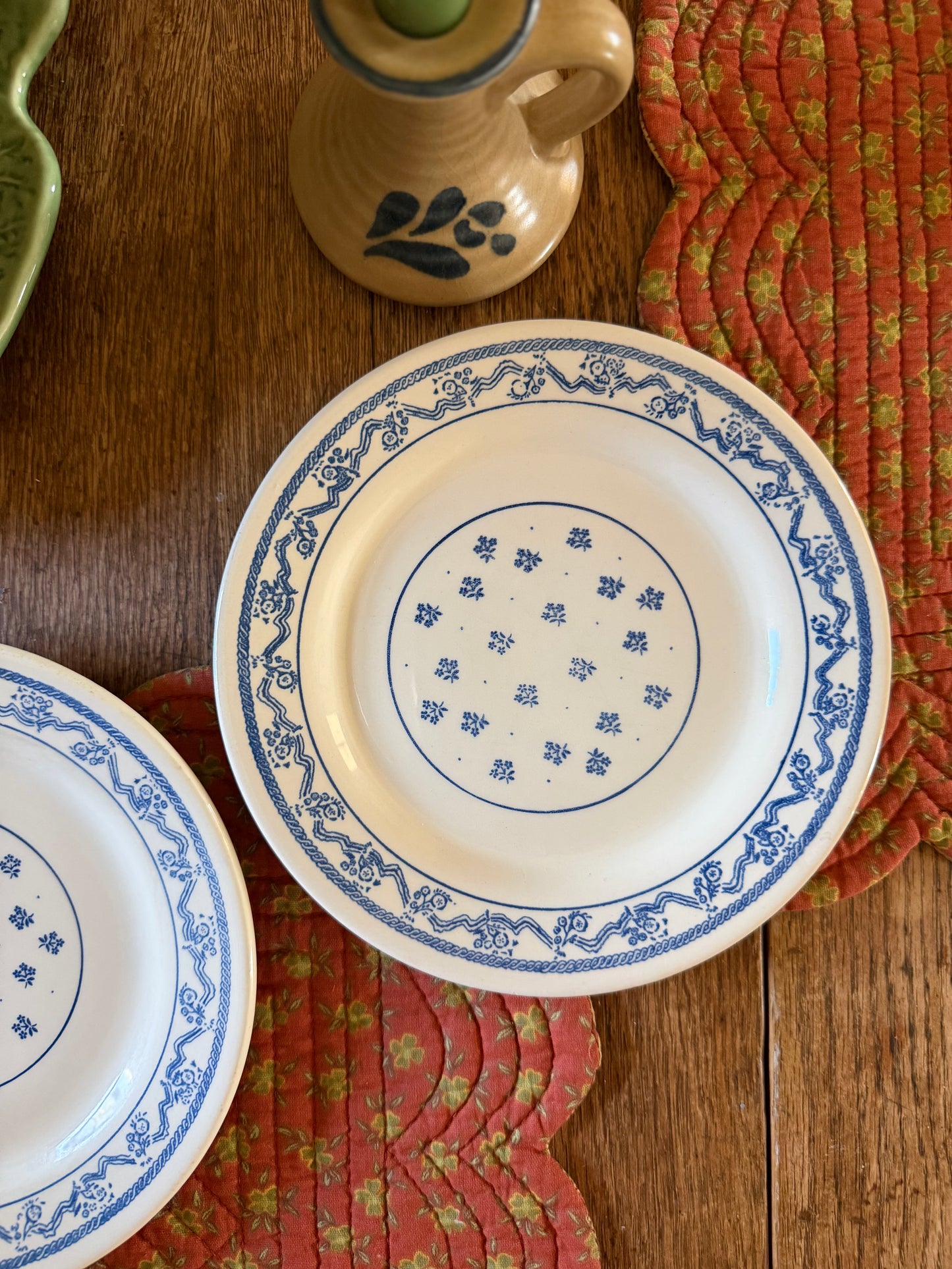 Set of 2 Blue Floral Plates made in Brazil