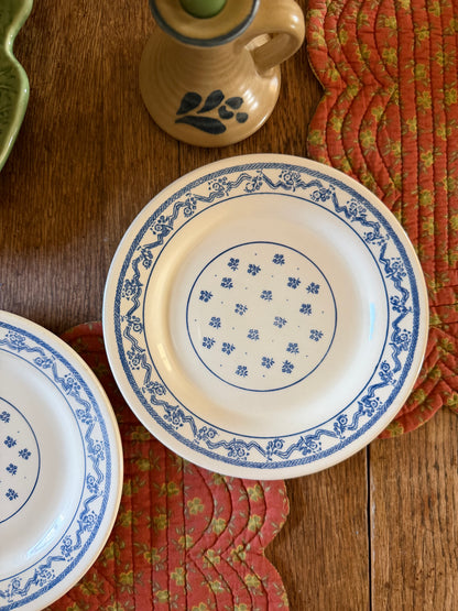 Set of 2 Blue Floral Plates made in Brazil