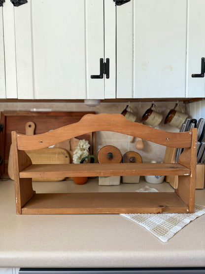 Wooden Shelf with Hand-painted Vine