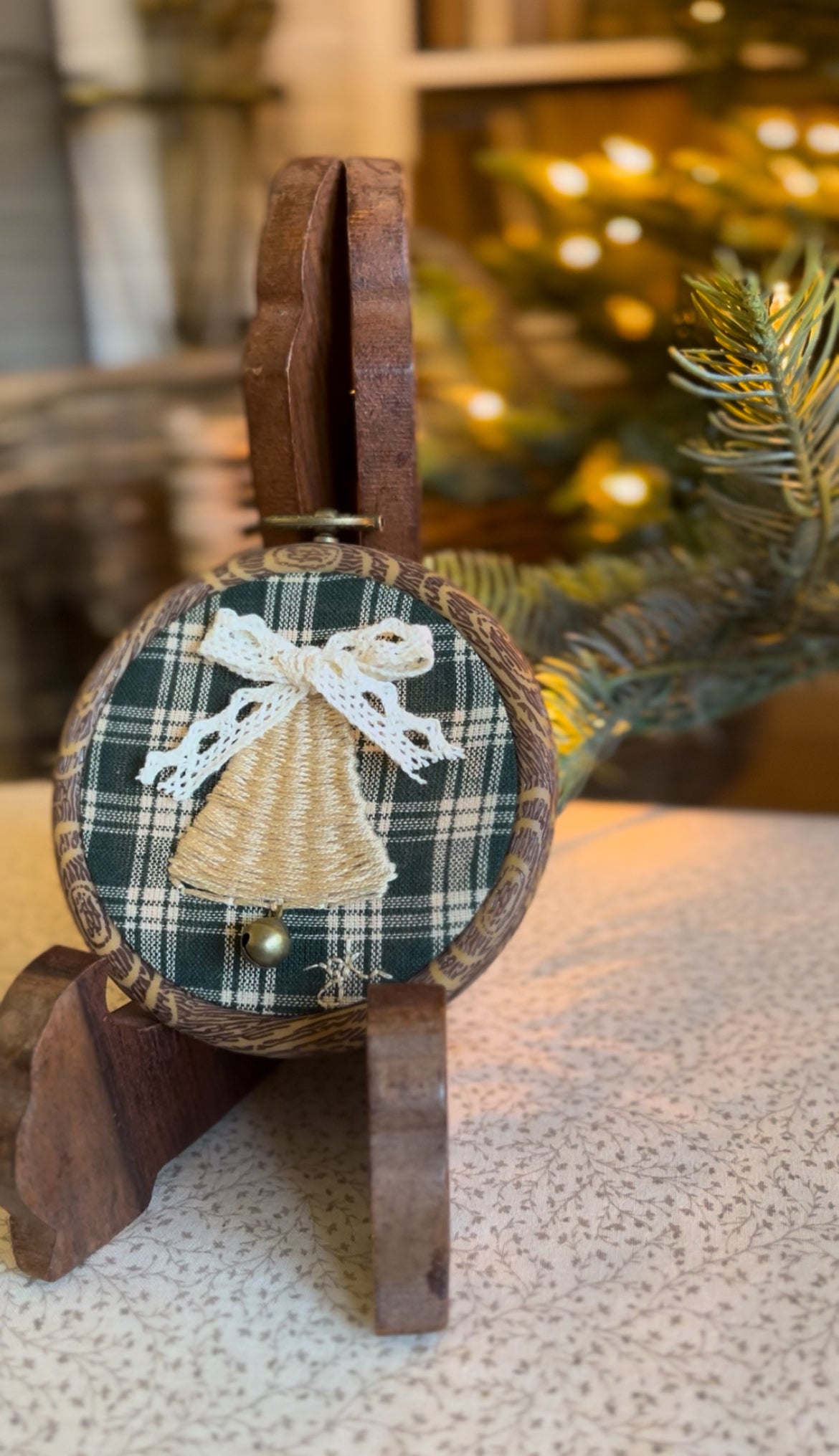 Small Wicker Bell Embroidery Magnet