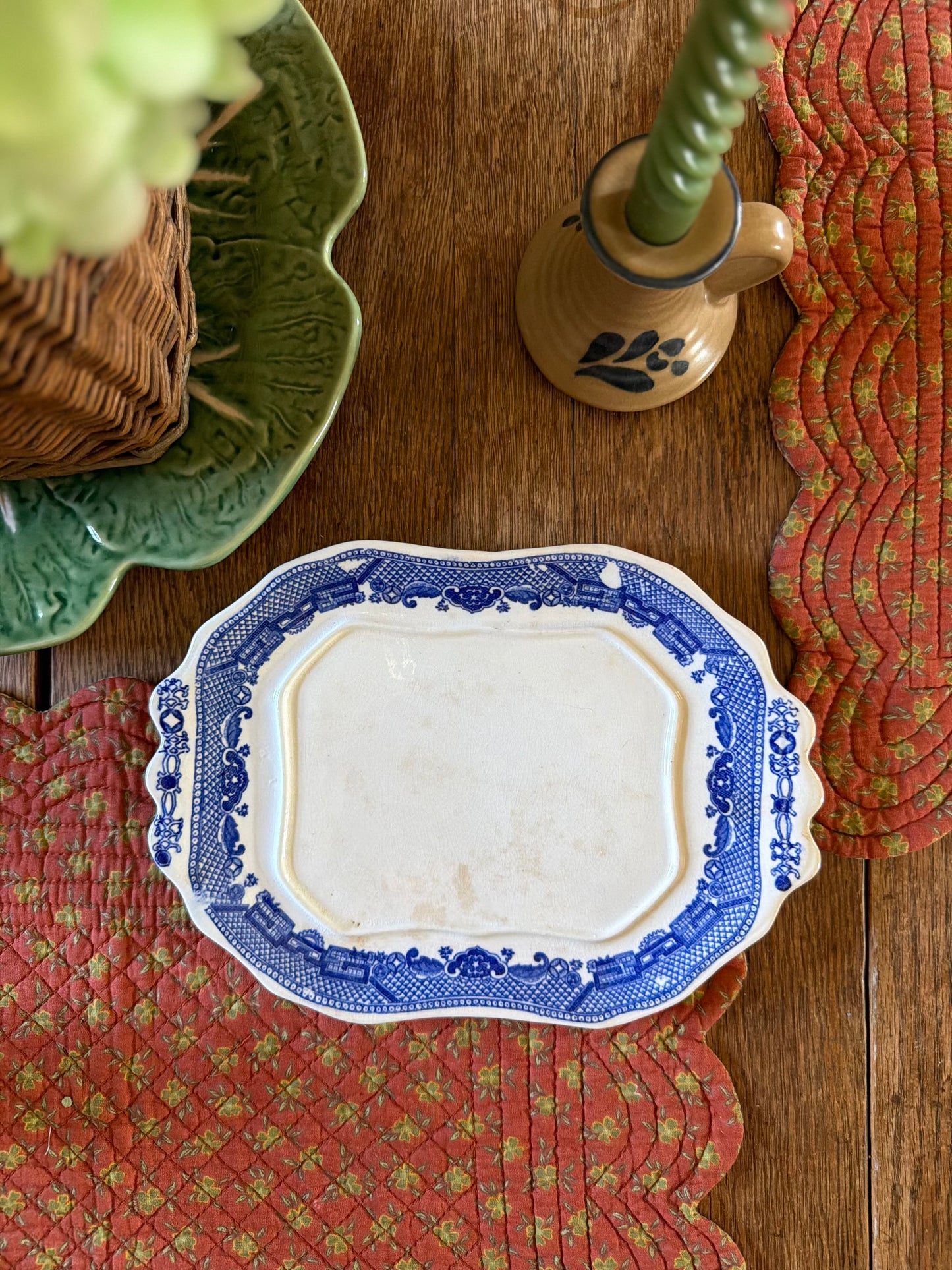 Blue Willow Tray Made in Japan