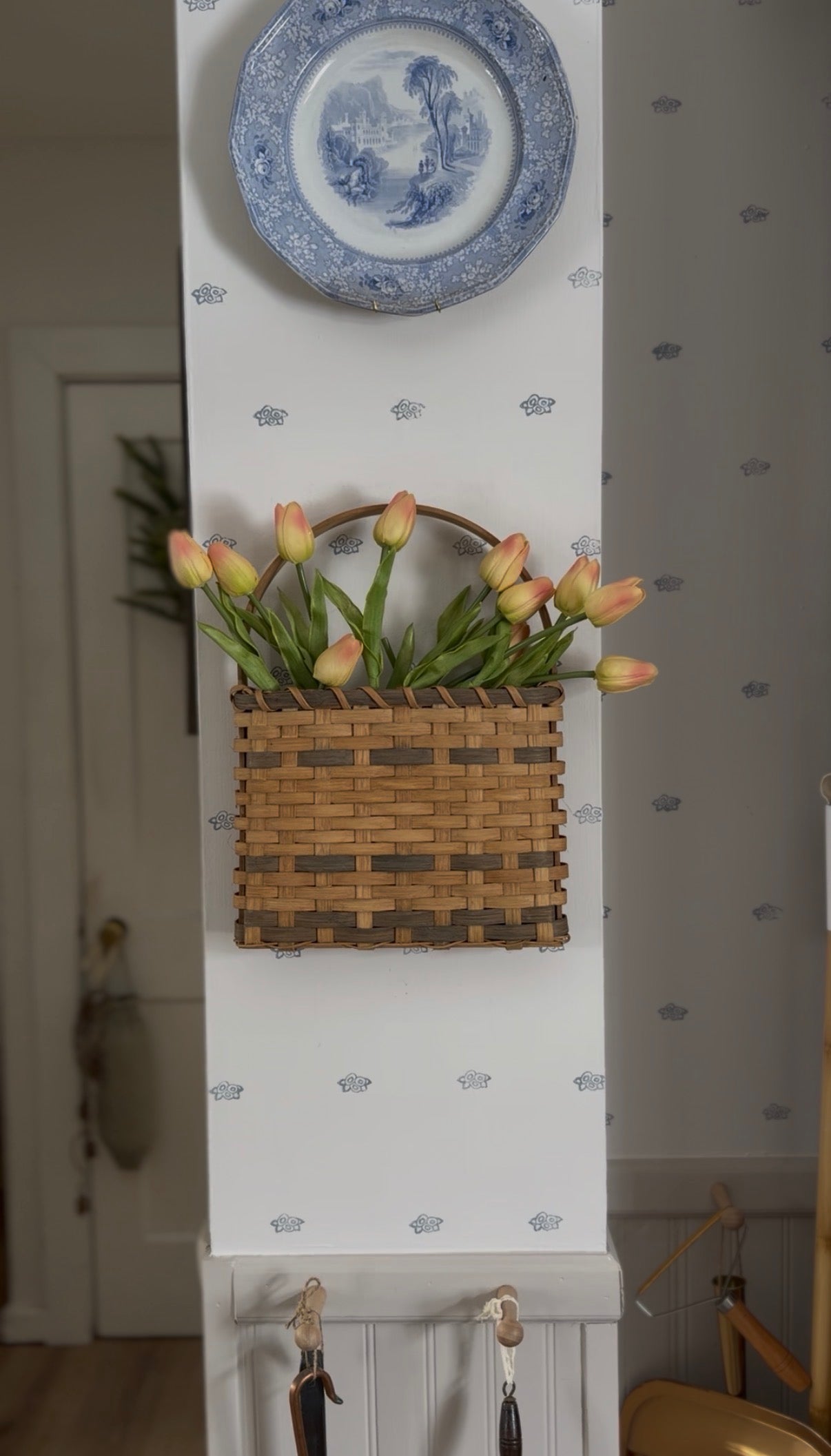 Hanging Door Basket with Tulips