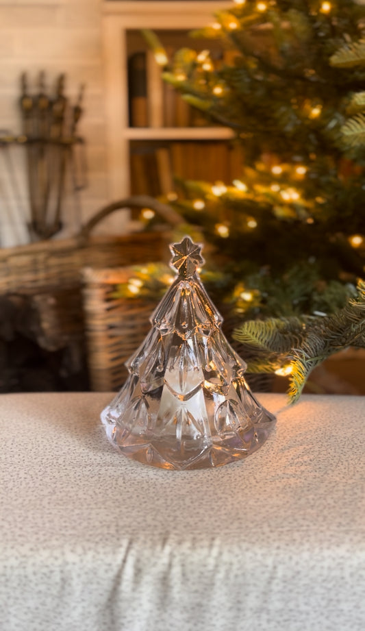 Glass Christmas Tree Votive
