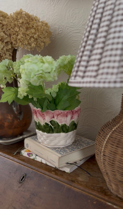 Ceramic Tulip Basket Planter (flowers not included)