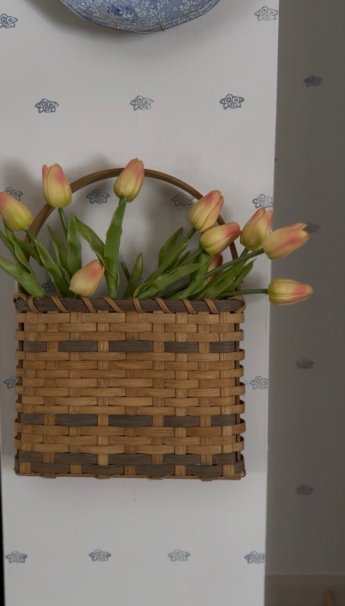 Hanging Door Basket with Tulips