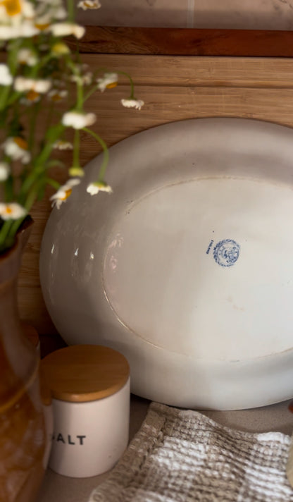 "Old Dutch" Blue and White Transferware Ironstone Platter made in England