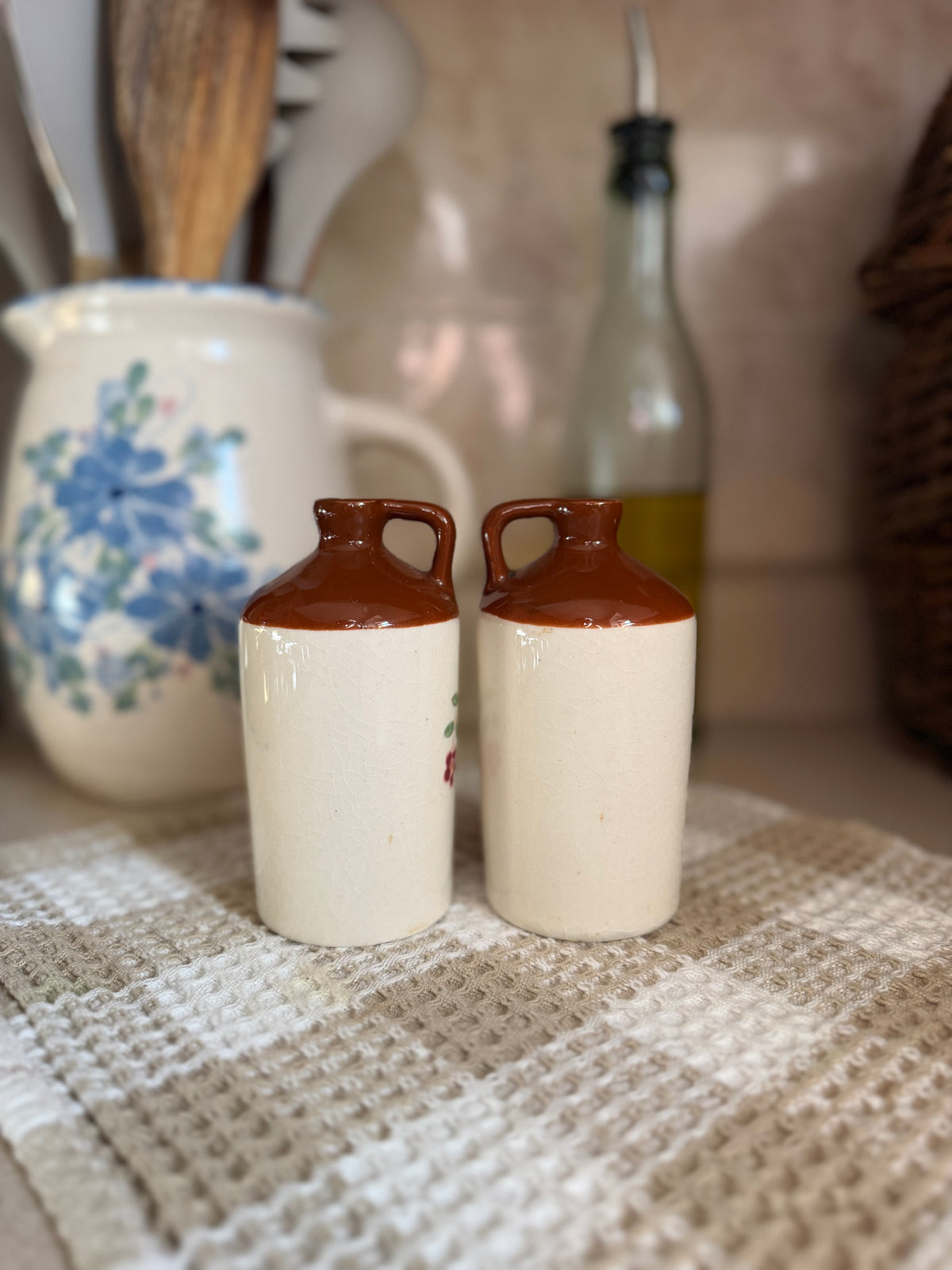 Vintage Ceramic Oil and Vinegar Cruet Jugs