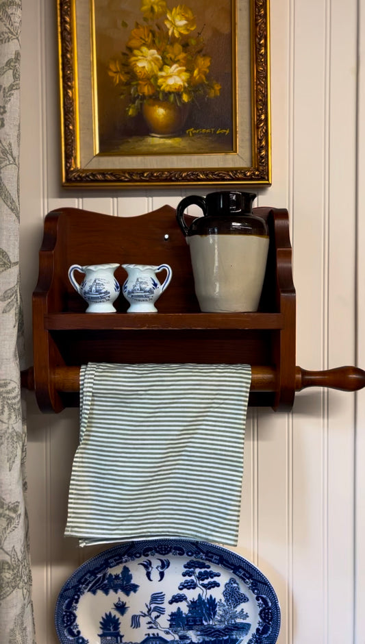 Solid Wood Towel Holder with Shelf