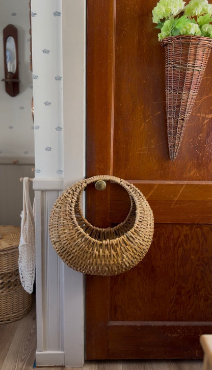Large Light Wicker Hanging Basket