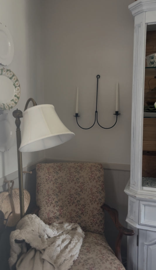 Wrought Iron Double Sconce or Hanging Chandelier