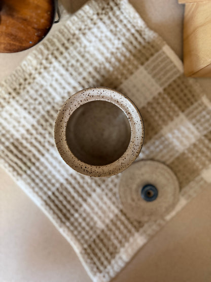 Pottery Blue Striped Sugar Dish