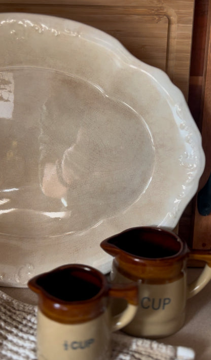 Warranted K, T, & K Granite White Ironstone Oval Platter
