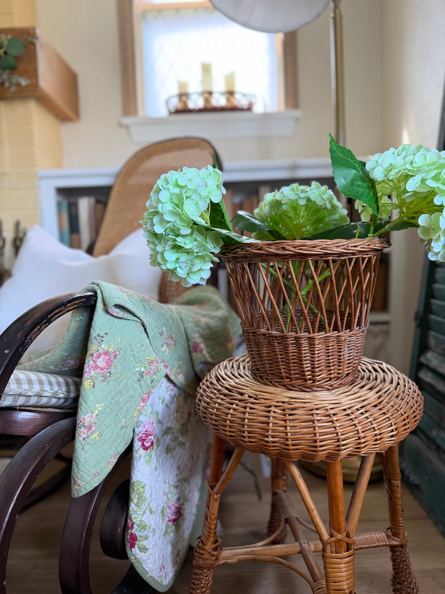 Open-Weave Wicker Basket (flowers not included)