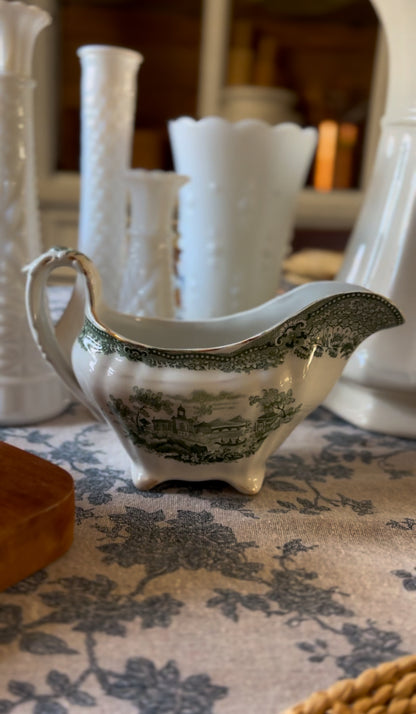 Ridgways England Grecian Green Ironstone Gravy Boat