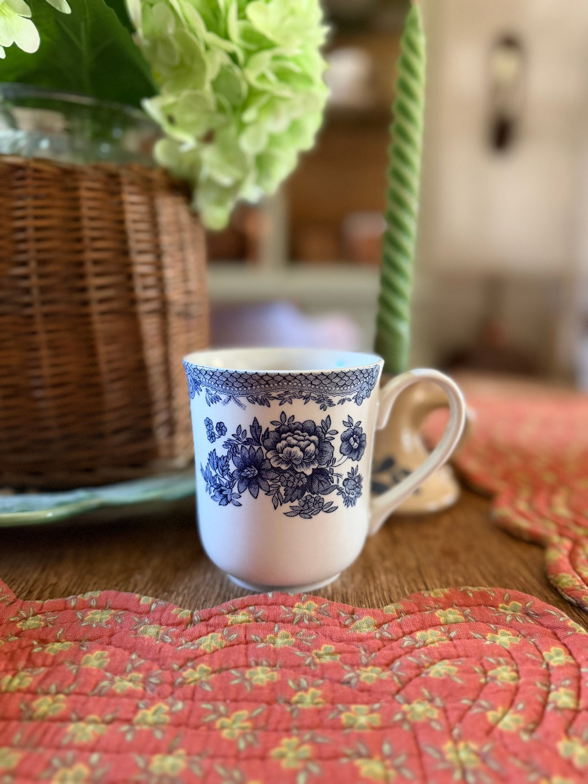 Blue Floral Johnson Bros England Mug
