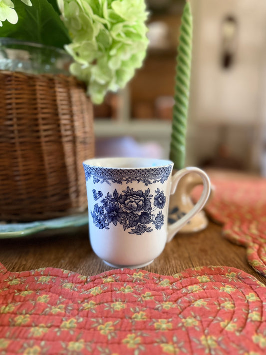 Blue Floral Johnson Bros England Mug