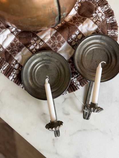 Set of 2 Mini Metal Candle Sconces