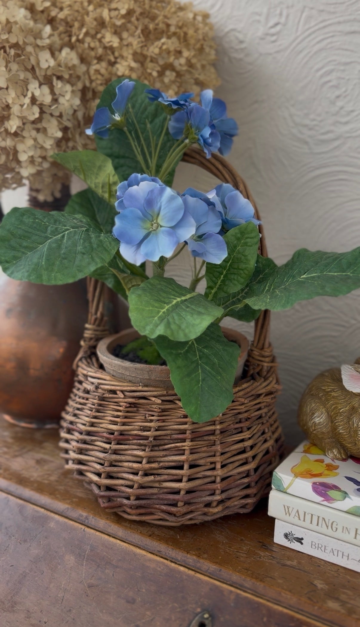 Small Woven Wicker Basket (plant not included)