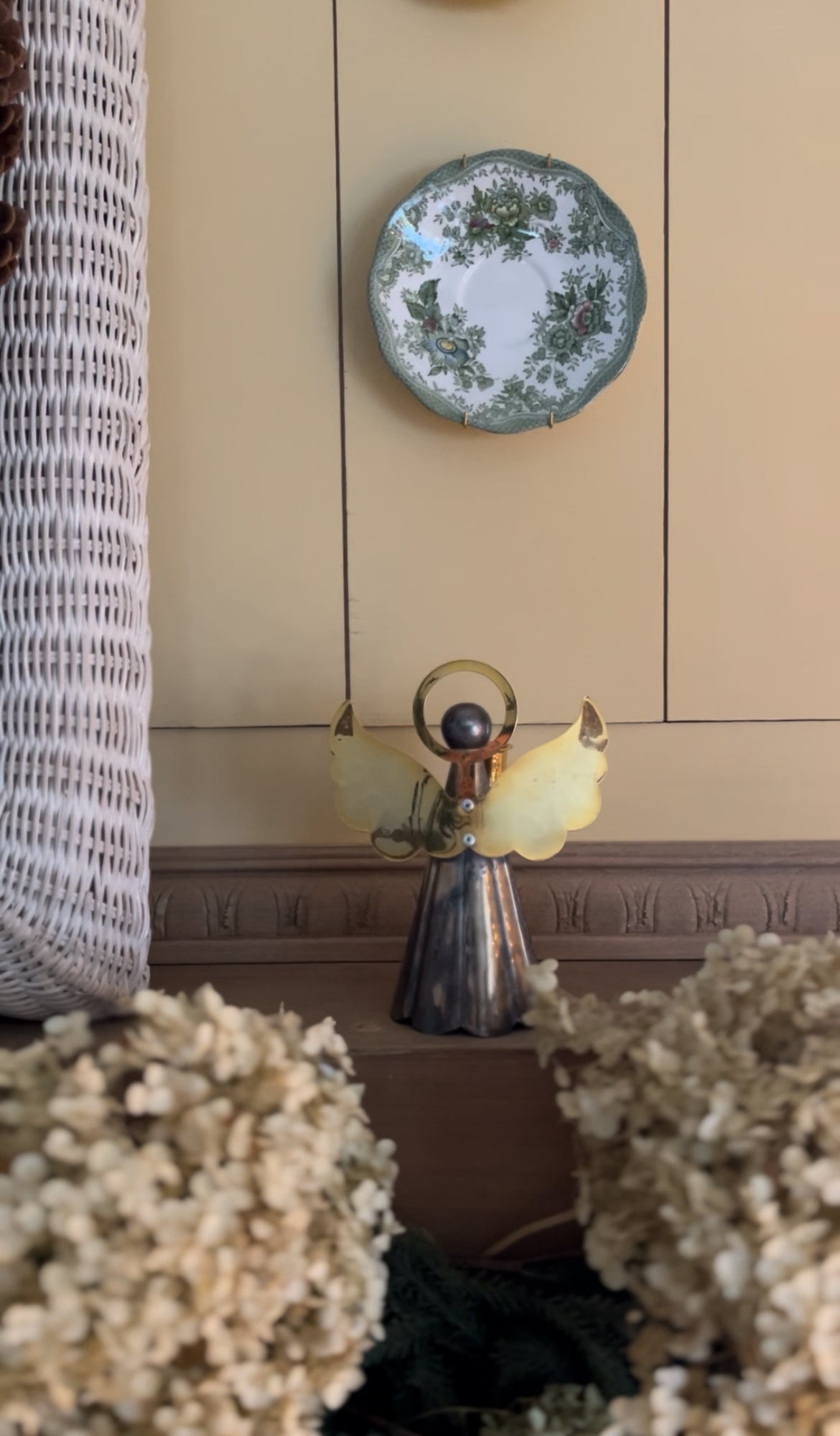 Brass and Silver Plated Angel Candle Holder