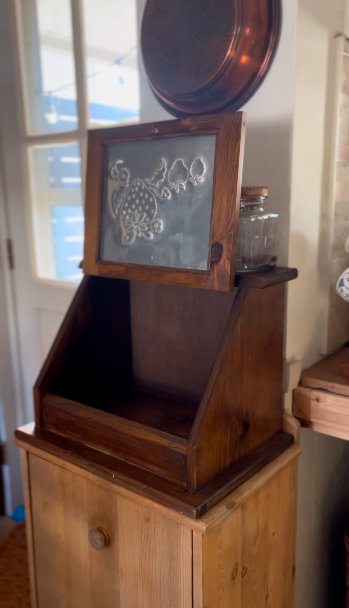 Vintage Solid Wood Bread Box