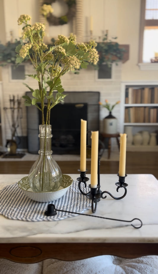Black Tabletop Candelabra (candles not included)